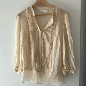 Sheer Silk Cream Blouse